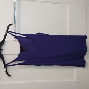 Moda international long cerulean blue tank with spaghetti straps